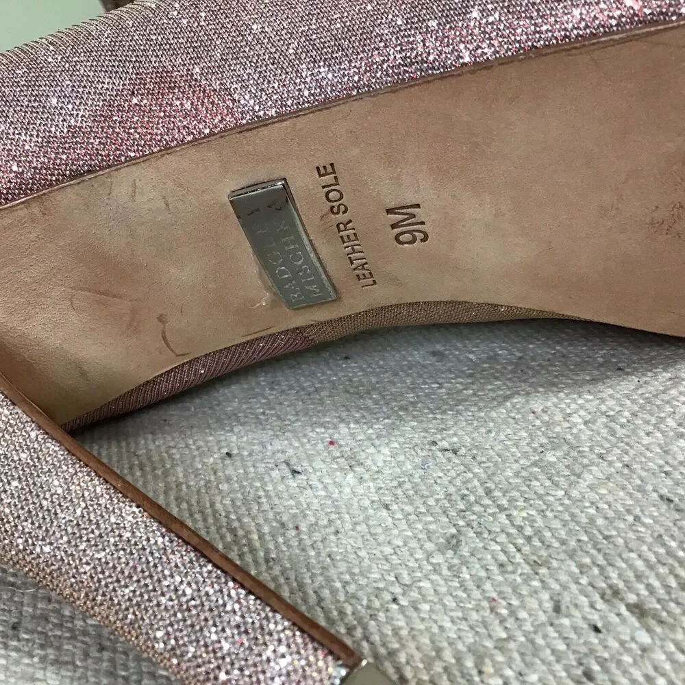 Badgley Mischka Women Shoes SZ. 9 Metallic Peep Toe Stiletto Wedding, night out